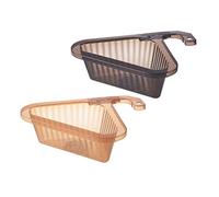 POPETPOP 2pièces Panier De Drainage Suspendu pour Évier De Cuisine Support Triangulaire De Rangement Angle Ensemble Pratique Noir