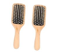 POPETPOP 2pièces Peigne Carré Bois Pour Massage Cuir Chevelu Et Soins Capillaires Lot De Pratique Noir