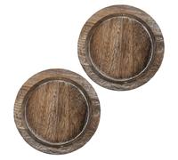 POPETPOP 2pièces Plateau Bois Décoratif Plateau Rond pour Fruits et Amuse-Gueules à Bijoux et Dessert