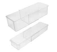 POPETPOP 2pièces Séparateurs De Tiroir Réglables Plastique Transparent Organisateurs Extensibles pour Maquillage Cosmétiques Et Ustensiles De Cuisine