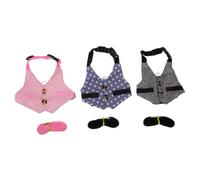 POPETPOP 3 Ensembles Harnais et Gilet pour Lapin Petit Animal Costume Gentleman Confortable et Élégant avec Laisse pour Promenade et