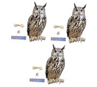 POPETPOP 3 Ensembles Pendentif Chouette Dissuasif Hibou Plantes Pendaison Moyens De Dissuasion Carillons Pigeon Cloche Gel Clôture Vent Corbeau Mouette Solaire Dehors Épouvantails Cage PP