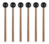 POPETPOP 3 Paires de Baguettes de Percussion Noires en Tête en Caoutchouc, Accessoires Doux et Confortables pour Instruments de Percussion et Xylophones