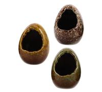 POPETPOP 3 Pièces Aquarium Hideaway for Shrimps and Fish Simulated Stone Pottery Decoration with Ceramic Shelter for Breeding and Rest Natural Fish Tank Landscape Ornaments