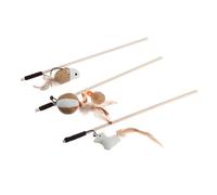 POPETPOP 3 pièces Baguette Interactive pour de Jouets avec Balles et Cloches Jouets Amusants pour Stimule Interactivité Jeu Parfait pour Éveiller Instinct de Chasse