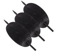 POPETPOP 3 pièces Barrette Chignon Cuir Ovale avec Bâton Épingles Cheveux Vintage Pinces Épingles Queue de Cheval Lot de Noir Maintien Élégant et Doux pour Cheveux Longs