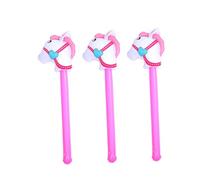 POPETPOP 3 pièces Bâtons Gonflables Tête de Cheval Pailleté pour Jeux Extérieurs Animation Fêtes à Thème Améliore Coordination et Stabilité Garçon Fille