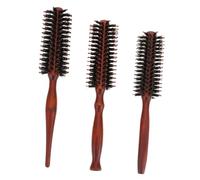 POPETPOP 3 pièces Brosse Ronde à Poils de Sanglier pour Coiffage Démêlage et Brushing Poignée Ergonomique Compacte pour Types de Cheveux