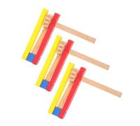 POPETPOP 3 pièces Castagnettes à Bois à Long Manche pour Garçon Fille Instrument Musical Orff Bois Éducatif de Percussion pour Éveil et Coordination