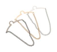 POPETPOP 3 Pièces Chaîne de Cravate Cuivre avec Pinces U pour Hommes Clips pour Costume Accessoires Élégants pour Mariages et Événements Formels