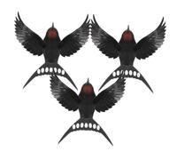 POPETPOP 3 pièces Décor Mural Hirondelle Imitation Légère et Facile à Installer Ornement Oiseau Réaliste pour Salon et Bureau Accessoire Photo Né