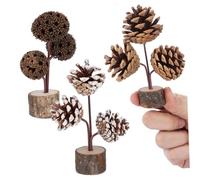 POPETPOP 3 Pièces Décoration de Table Pommes de Pin Rustiques Ornements Automne et Noël pour Centre de Table et Bureau Charme Naturel Compact