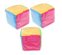 POPETPOP 3 Pièces Dés Souples avec Poches Transparentes Cubes Éducatifs pour Jeux Classe Dés Garçon Fille Tissu Doux avec Emplacements Cartes pour Apprentissage Ludique