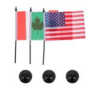 POPETPOP 3 Pièces Drapeaux de Table pour Bureau en Polyester avec Hampe Plastique, Réutilisables et Faciles à Ranger, pour Conférences et Événements à Domicile