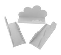POPETPOP 3 Pièces Étagère Murale Rangement et Filles pour Chambre Garçon, | PVC Bois Plastique, Forme Ondulée Blanche, Installation Facile, pour Petits Objets et Collections, Salon ou Chambre