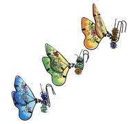POPETPOP 3 Pièces Figurine Suspendre de Pot de Fleurs en Verre et Fer | Décoration pour Jardinière, Installation Facile, Usage Intérieur ou Ornement de Cour Rustique