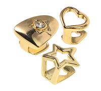 POPETPOP 3 Pièces Grills Dentaires Hip Hop Finition Or Brillant Accessoires Dentaires Confortables Design Unique pour Fêtes Cosplay et Performances Scéniques