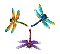 POPETPOP 3 Pièces Libellule Tenture Murale Artisanat D'Intérieur Décorations Murales Sculptures Murales Tenture Murale Artisanat Scène Pendentifs Jardin Mur Art Ornements Libellule Clôture