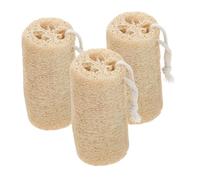 POPETPOP 3 pièces Lot de Éponges Exfoliantes Luffa Naturel pour Bain et Ménage Brosse Récurer Lavage Multifonction pour Corps Vaisselle et Nettoyage