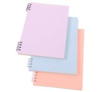 POPETPOP 3 pièces Lot de Spirale Couleurs Pastel Cahiers Bureau Étudiants avec Pages Lignées pour Notes et Agenda Quotidien