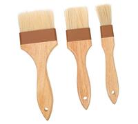 POPETPOP 3 pièces Lot Pinceaux Pâtisserie Hêtre Poils Souples pour Badigeonner Huile et Sauce Barbecue Cuisine Boulangerie Grillades