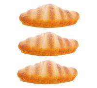 POPETPOP 3 Pièces Miniature Bread Display Set Realistic Fake Croissant Models for Bakery Decor Photography Props and Restaurant Window Decoration