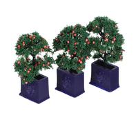 POPETPOP 3 Pièces Miniature Dollhouse Potted Plants Realistic Artificial Fruit Trees Bonsai for Creative Photography Props DIY Crafts and Mini Garden Decor