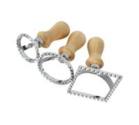 POPETPOP 3 pièces Moule à Biscuits Acier Inoxydable avec Manche Emporte Rond Petit Rond Grand et Carré pour Pâte Fondant et Raviolis Ustensile de Cuisine Polyvalent pour Pâtisserie et
