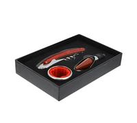 POPETPOP 3 pièces Ouvre-Bouteille Vin Bois Rouge avec Goutte-vin et Anneau Outil Robuste pour Bouchon Accessoire Bar et Maison