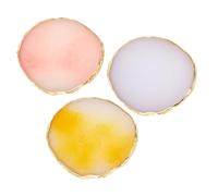 POPETPOP 3 pièces Palette de Mélange Nail Art Résine avec Bord Doré Compacte et Légère Palette de Pratique Manucure pour Mélange Précis de Pigments et Vernis Accessoire Professionnel pour