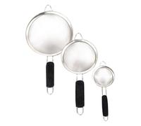 POPETPOP 3 pièces Passoire Inox Tamis Maille Fine Tamis à Farine Manuel Acier Inoxydable pour Cuisine Maison