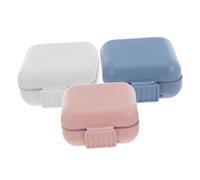 POPETPOP 3 Pièces Pilulier de Voyage avec Compartiments Étanches Boîte à Pilules Portable pour Vitamines et Compléments Étui Compact pour Transport Quotidien