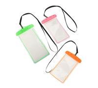 POPETPOP 3 pièces Pochette Étanche pour Téléphone Portable Lot de Étuis sous Marins Lumineux pour Natation et Sports Nautiques Rose Orange Vert Compatible avec Tous Smartphones Protection