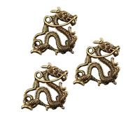 POPETPOP 3 Pièces Porte-clés Dragon en Laiton Or Antique, Pendentif Chic pour Décoration et Bricolage, Accessoire Pratique pour Porte-clés et Paquet, Design Original et Solide