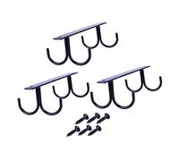 POPETPOP 3 pièces Porte Tasses Noir avec Crochets Porte Verres à Vin Mural pour Organiser et Exposer Tasses et Mugs Support de Rangement Pratique pour Cuisine et Bar