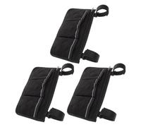 POPETPOP 3 Pièces Sacoche Latérale pour Fauteuil Roulant Compartiments Multiples et Bande Réfléchissante, Organisateur Mains Libres en Polyester, Grande Capacité pour Adultes et Seniors