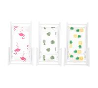 POPETPOP 3 pièces Scale Foldable Phone Stand Dollhouse Accessories with Flamingo Pineapple Banana Leaf Design for Tiny Decor