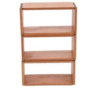 POPETPOP 3 Pièces Scale Wooden Storage Cabinet Stackable Display Rack for DIY Doll Furniture and Tiny Book Organization
