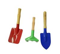 POPETPOP 3 pièces Set Jardinage Garçon Fille avec Manches Bois Robustes Outils Sûrs et Adaptés Aux Garçon Fille Pelle Râteau Truelle Colorés Jardin pour Petits Jardiniers Couleur Aléatoire