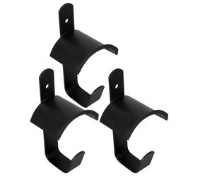 POPETPOP 3 Pièces Support de Sellerie Installation Facile en Métal Noir avec Trois Crochets Parallèles Structure Verticale pour Harnais en Cuir et Brides en Tissu pour Écuries et Boxes