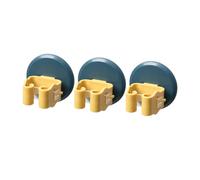 POPETPOP 3 pièces Support Mural Balai et Vadrouille sans Perçage Lot de Clips Antidérapants Bleu et Jaune Organiseur Polyvalent pour Cuisine Salle de Bain Balcon