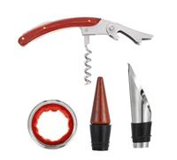 POPETPOP 3 pièces Tire-Bouchon Vin Acier Inoxydable avec Verseur Antidébordement et Anneau pour Ouverture Facile et Service Agréable