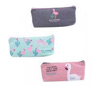 POPETPOP 3 Pièces Trousse à Crayons Flamingo Trousse De Rangement pour Stylos Étudiant Jolie Toile Étuis à Stylos