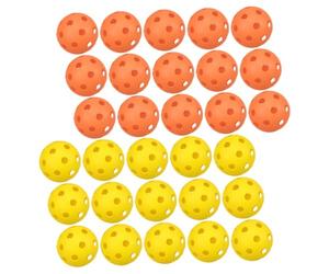 POPETPOP 30 Balles D'entraînement de Golf Lot de 30 Pièces Légères en PE Perforées pour Précision Jaune et Orange Sûres pour Intérieur et Extérieur Joueurs