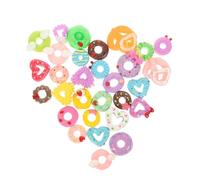 POPETPOP 30 Pièces Accessoires pour Coques de Téléphone en Résine Breloques de Mini Donuts Délicats, Décoration Coque de Téléphone Faite la Main pour Kit DIY Créatif Style Plusieurs styles