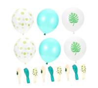 POPETPOP 30 Pièces Ballons Latex Hawaïens Décorations Fête été Vert à Pois pour Anniversaire Photo