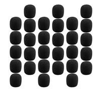 POPETPOP 30 Pièces Bonnettes Anti-vent pour Microphone Portable en Écume Noire, Protection du Micro Bruit, Adaptées pour Conférences et Réunions à Distance