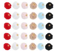 POPETPOP 30 pièces Lot de Pompons Colorés pour Bijoux Breloques Légères pour Création de Boucles Oreilles DIY Fournitures Artisanales Multicolores pour Décoration et Accessoires