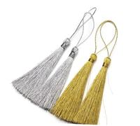 POPETPOP 30 pièces Pendants DIY Pompons Chinois Mélangés Doré et Argent pour Marque-pages Ventilateurs et Rideaux Décoration Suspendue