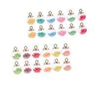 POPETPOP 30 pièces Pendentifs Boule Verre Colorés avec Étoiles et Fruits Accessoires Délicats pour Bijoux DIY Bracelets Colliers Porte-clés Décorations Suspendues pour Femmes